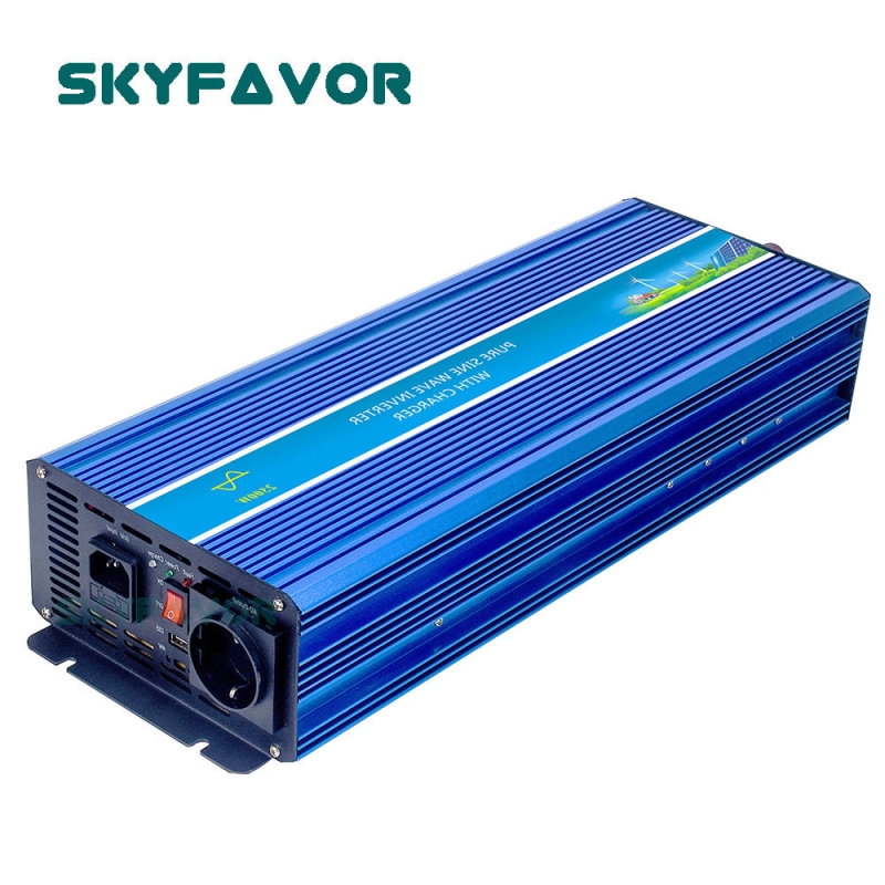 Off Grid 2000W Pure Sine Wave Inverter 12V 24V DC to AC 110V 230V Power Inverter with Charger 12v 24v 10a Fast Battery Charger