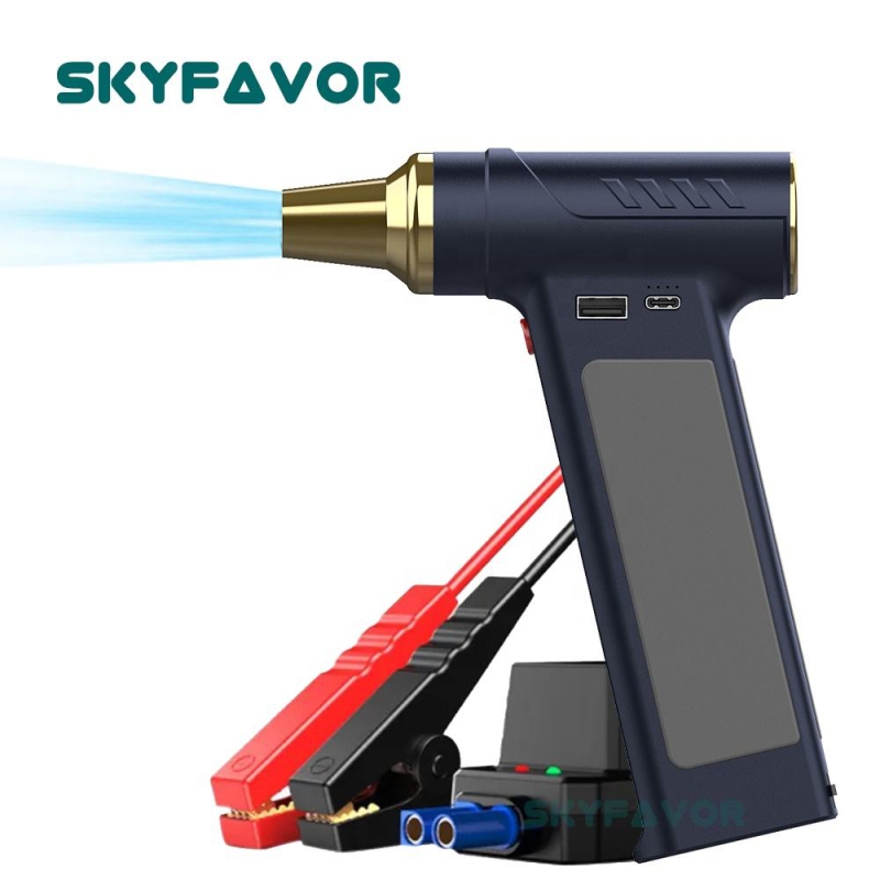 NEW Compressed Air Duster Jump Starter Emergency Power Bank Supply Adjustable Mini Turbo Violent Fan Handheld Turbo Jet Fan