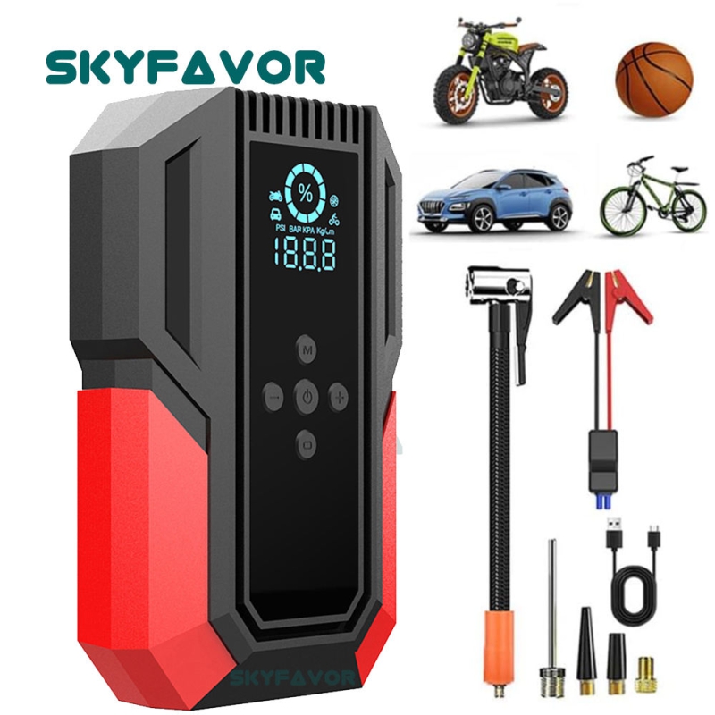 Trending Products Car Jump Starter Portable Tire Inflator High Booster Car Battery AUTO Powerbank Jump Starter with air Pump