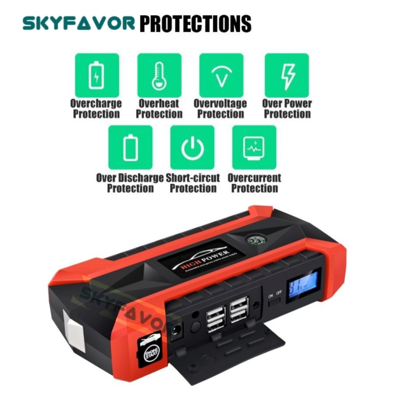 Multi-function Batteryless Jump Starter with air Compressor Multifunction Portable Usb Car Jump Start